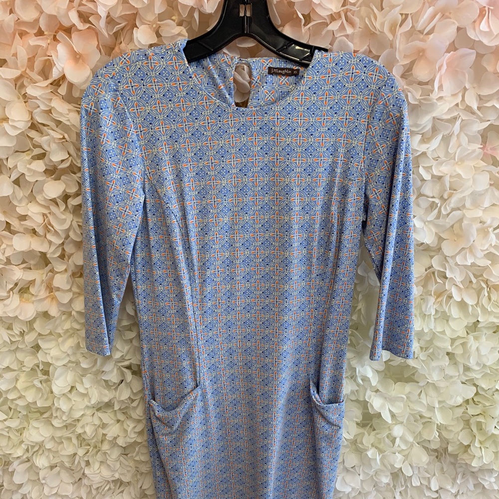 J.McLaughlin Long Sleeve Blue Midi Dress XS